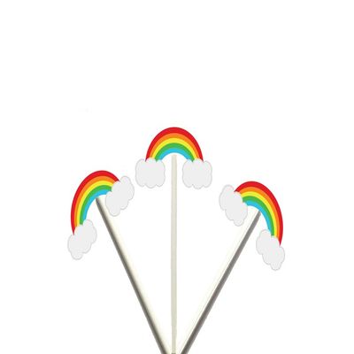 12 Rainbow Cupcake Toppers, Rainbow Cupcake Picks, Rainbow Birthday Party, Rainbow Decorations, Rainbow Party Supplies