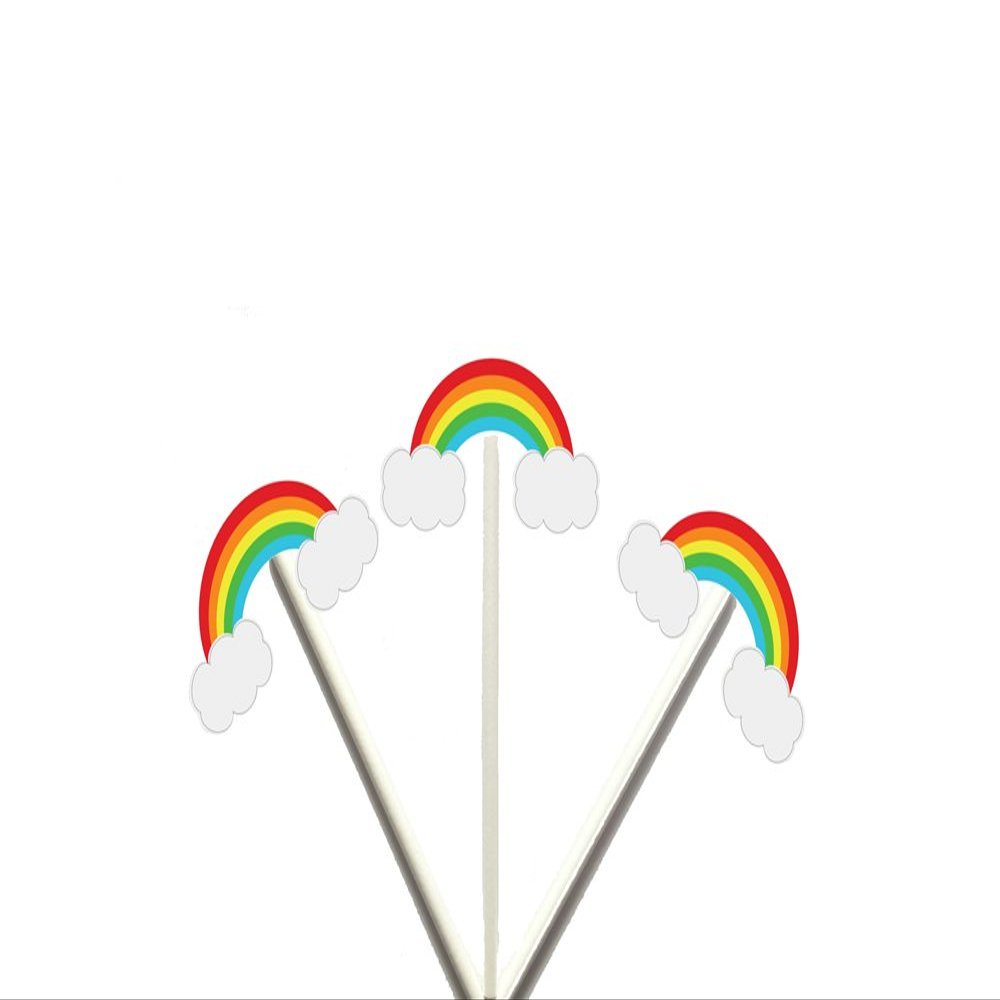 12 Rainbow Cupcake Toppers, Rainbow Cupcake Picks, Rainbow Birthday Party, Rainbow Decorations, Rainbow Party Supplies