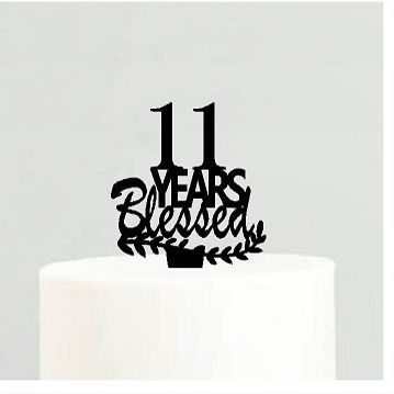 11th Birthday Anniversary Blessed Years Cake Decoration Topper