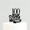 100th Birthday Anniversary Blessed Years Cake Decoration Topper view 1