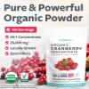 USDA Organic Cranberry Concentrate (50:1) Powder - 500mg is Equivalent to 25,000mg of Fresh Cranberries - For Kidney Cleanse & UTI Support Vitamins - Women - Supplement - 100 Servings - No Pills view 2