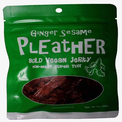 Ginger Sesame Seitan Vegan Jerky 2 Oz - Hand Made - Savory Extra Tough Texture