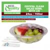 24oz Salad Bowls To-Go with Lids and Cutlery (100 Count) - Clear Plastic Disposable Salad Containers | Lunch, Salads, Fruits, Leak Proof, Airtight, Fresh, Meal Prep, Fork, | Rose Bowl Container (24oz) view 4