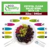 32oz Salad Bowls To-Go with Lids and Cutlery (100 Count) - Clear Plastic Disposable Salad Containers | Lunch, Salads, Fruits, Leak Proof, Airtight, Fresh, Meal Prep, Fork, | Rose Bowl Container (32oz) view 2