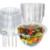 48oz Salad Bowls To-Go with Lids and Cutlery (300 Count) - Clear Plastic Disposable Salad Containers | Lunch, Salads, Fruits, Leak Proof, Airtight, Fresh, Meal Prep, Fork, | Rose Bowl Container (48oz) view 1