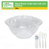 28oz Salad Bowls To-Go with Lids and Cutlery (50 Count) - Clear Plastic Disposable Salad Containers | Lunch, Salads, Fruits, Leak Proof, Airtight, Fresh, Meal Prep, Fork, | Rose Bowl Container (28oz) view 3