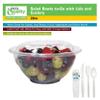 28oz Salad Bowls To-Go with Lids and Cutlery (50 Count) - Clear Plastic Disposable Salad Containers | Lunch, Salads, Fruits, Leak Proof, Airtight, Fresh, Meal Prep, Fork, | Rose Bowl Container (28oz) view 4