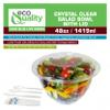 48oz Salad Bowls To-Go with Lids and Cutlery (50 Count) - Clear Plastic Disposable Salad Containers | Lunch, Salads, Fruits, Leak Proof, Airtight, Fresh, Meal Prep, Fork, | Rose Bowl Container (48oz) view 4