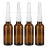 4PCS 10ML/0.34 Ounce Empty Brown Glass Spray Nasal Bottle Container view 1