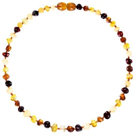 Baltic Amber Necklace for Adult - Natural Amber from Baltic Region, Genuine Baltic Amber (19.7 inch, Multi)