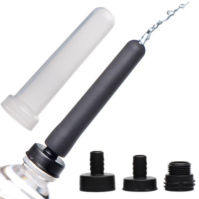 Cleanstream Silicone Enema Nozzle Set with 3 Adapter Sizes, Fits Most Shower Hoses and Water Bottles, 5-Hole Spray Design, Compact with Storage Lid for Hygienic Cleansing