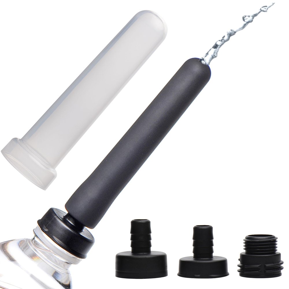 Cleanstream Silicone Enema Nozzle Set with 3 Adapter Sizes, Fits Most Shower Hoses and Water Bottles, 5-Hole Spray Design, Compact with Storage Lid for Hygienic Cleansing