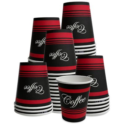 2 Pack of 100 ct - EcoQuality Hot Drink Disposable Paper Cups 8 oz - Disposable Coffee Cups, Recyclable, Compostable, Great for Office, Breakrooms, Restaurants, Coffee Shops, Tea Shops, Latte, Chai