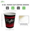 2 Pack of 100 ct - EcoQuality Hot Drink Disposable Paper Cups 8 oz - Disposable Coffee Cups, Recyclable, Compostable, Great for Office, Breakrooms, Restaurants, Coffee Shops, Tea Shops, Latte, Chai view 3