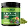 NATURELO Raw Greens Superfood Powder - Unsweetened - Boost Energy, Detox, Enhance Health - Organic Spirulina - Wheat Grass - Whole Food Nutrition from Fruits & Vegetables - 240 Grams view 1