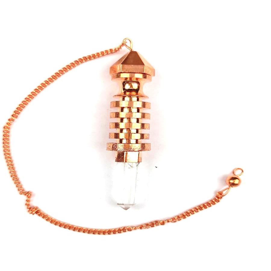 Jet 4 Isis Copper w/Crystal Point Pendulum Combine Ring Chamber Reiki Wiccan Free Booklet Jet International Crystal Therapy Booklet Healing Dowsing A++ Metaphysical Image is JUST A Reference