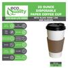 150 Pack - 20 oz Disposable White Paper Coffee Cups with Black Dome Lids and Protective Corrugated Cup Sleeves - Perfect Disposable Travel Mug for Home, Office, Coffee Shop, Travel, Tea view 2