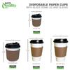 150 Pack - 20 oz Disposable White Paper Coffee Cups with Black Dome Lids and Protective Corrugated Cup Sleeves - Perfect Disposable Travel Mug for Home, Office, Coffee Shop, Travel, Tea view 4