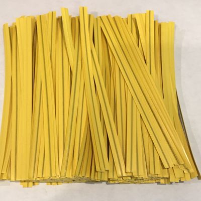 2000 Twist Ties 7" Length Plastic Coated Paper No Rip Cellophane Assorted Colors (Yellow)