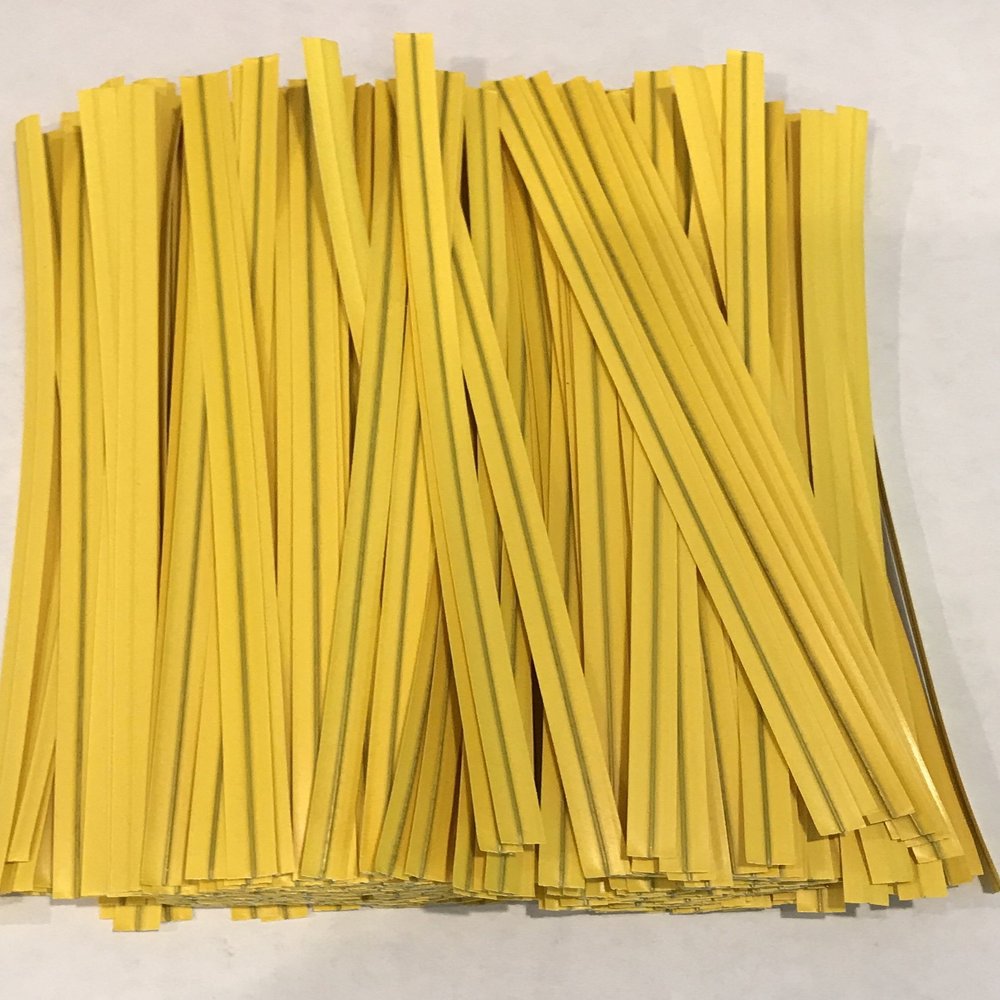 2000 Twist Ties 7" Length Plastic Coated Paper No Rip Cellophane Assorted Colors (Yellow)