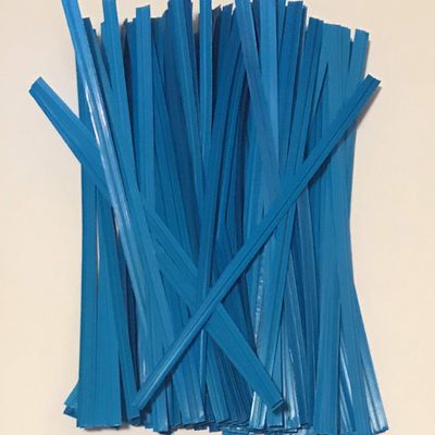 2000 Twist Ties 7" Length Plastic Coated Pater No Rip Cellophane Assorted Colors (Blue)