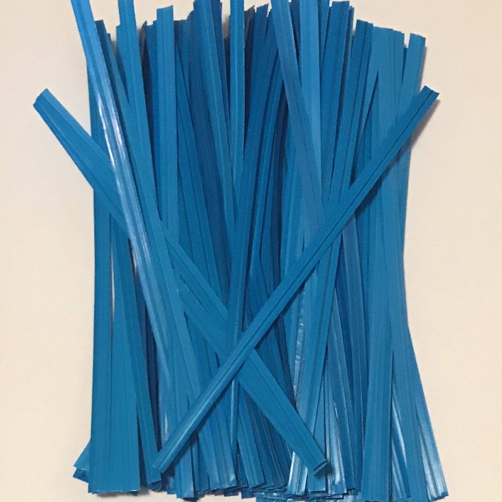2000 Twist Ties 7" Length Plastic Coated Pater No Rip Cellophane Assorted Colors (Blue)