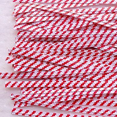 2000 Twist Ties 7" Length Plastic Coated Paper No Rip Cellophane Assorted Colors (Red & White)