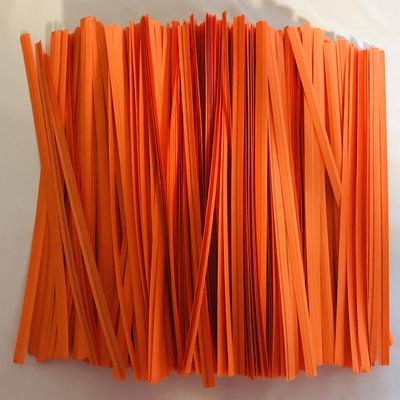 2000 Twist Ties 7" Length Plastic Coated Pater No Rip Cellophane Assorted Colors (Orange)