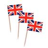 100PCS Mini Flags Party Cupcake Picks Cocktail Sticks Dinner Flags Cake Toppers Decorations Toothpick Flag (British flag) view 1