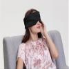 100% Pure Silk Sleep Eye Mask Thicker Eyeshade Large Size Eye Cover Protect Ear Soft Blindfold for All Night Sleep Travel Relax Aid (Black) view 3