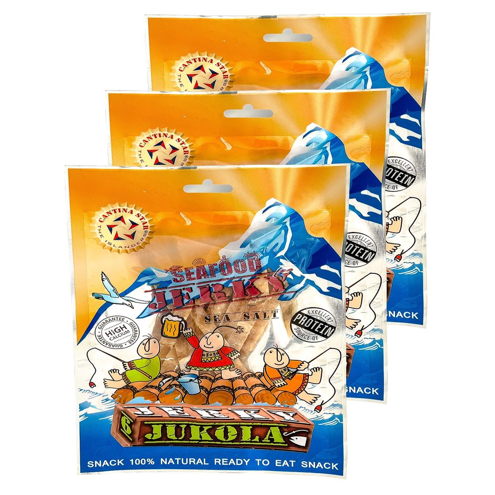 Cantina Star "Jukola Cod" Fish Jerky (Dried Fish), 80g, Pack of 3