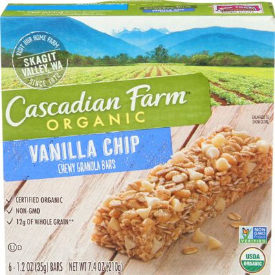 Cascadian Farm, Bar Granola Vanilla Chip Organic, 1.2 Ounce, 6 Pack