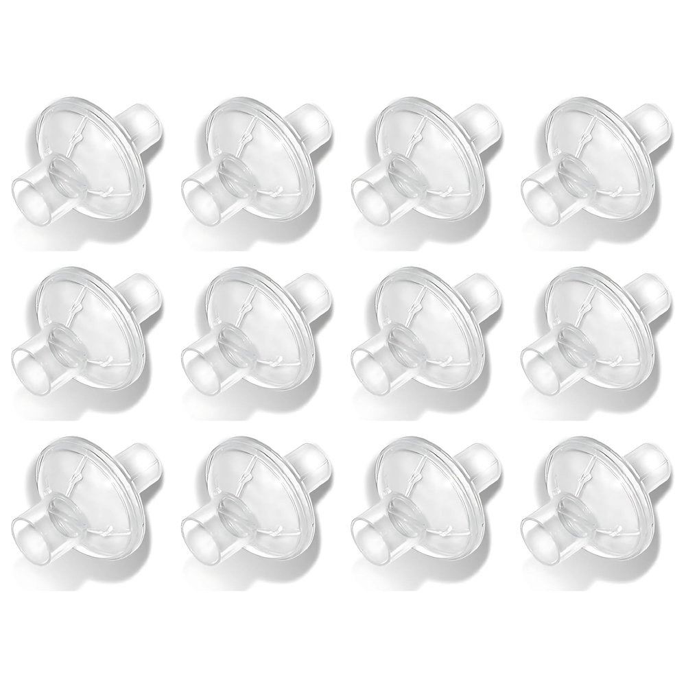 Nispira 12-Pack Universal CPAP Inline Viral Filter for ResMed, Dreamstation CPAP BiPAP Machines Standard Tubing Outlet 22 mm Machine Outlet 25mm