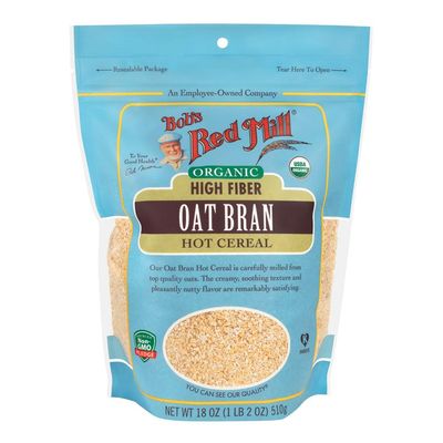 Bob's Red Mill Oat Bran Hot Cereal, Organic, High Fiber 18 oz.