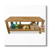 EcoDecors Teak Shower Bench with Large Storage Shelf 36", 300 lb Capacity  Waterproof Bathroom Seat with Non-Slip Feet, Elegant Natural Teak Finish, Ideal for Adults, Seniors, & Spa-Style Bathrooms view 1