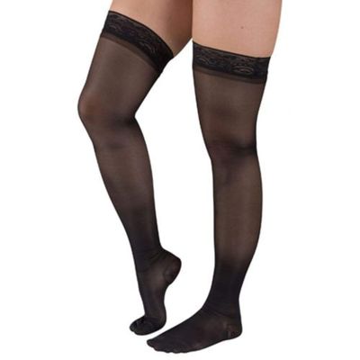 Blue Jay An Elite Healthcare Brand Ladies Sheer Moderate Support - 15-20 mmHg , Medium, Thigh High With Stay-Top , Light Weight Stockings , Firm Support , Medical Benefits