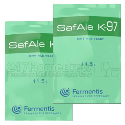 2x Fermentis Safale K-97 Beer Yeast German Ales 11.5g 20-30L