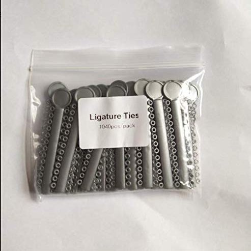 40pcs/Pack 1040 Pcs Dental Orthodontics Elastomeric Ligature Ties Braces Bands Silver Grey