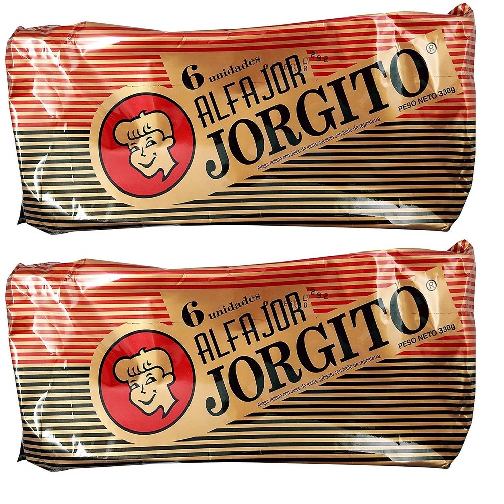 JORGITO Alfajor Dulce de Leche chocolate 6 ct. 330 gr. (Chocolate, 2)