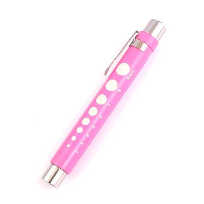 LAJA IMPORTS Reusable LED Diagnostic Penlight with Pupil Gauge for Nurses Doctors with Pocket Clip Pink Color