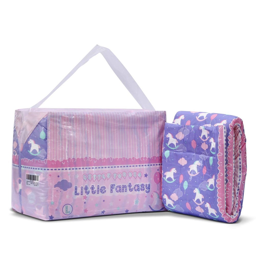 Littleforbig Printed Adult Brief Diapers 10 Pieces - Little Fantasy (Large 36"-46")