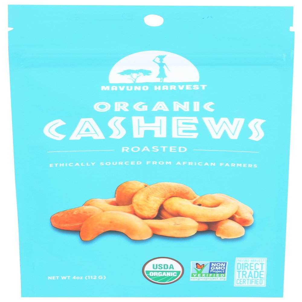 Mavuno Harvest - Organic Roasted Cashews - Case of 6-4 oz.