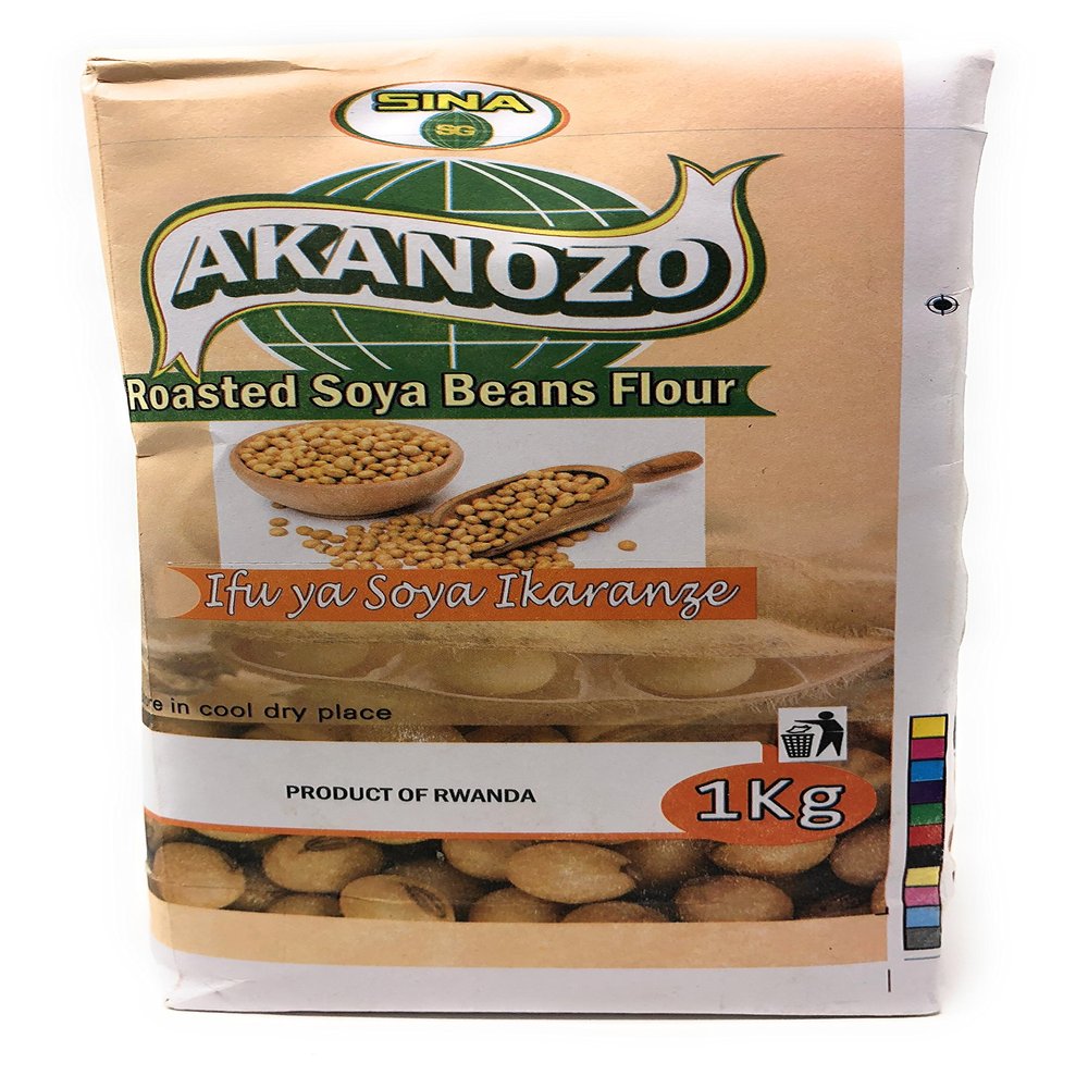 Akanozo "Roasted Soy Beans Flour" (Ifu ya Soya Ikaranze) 2.2 lbs or 1 kg.