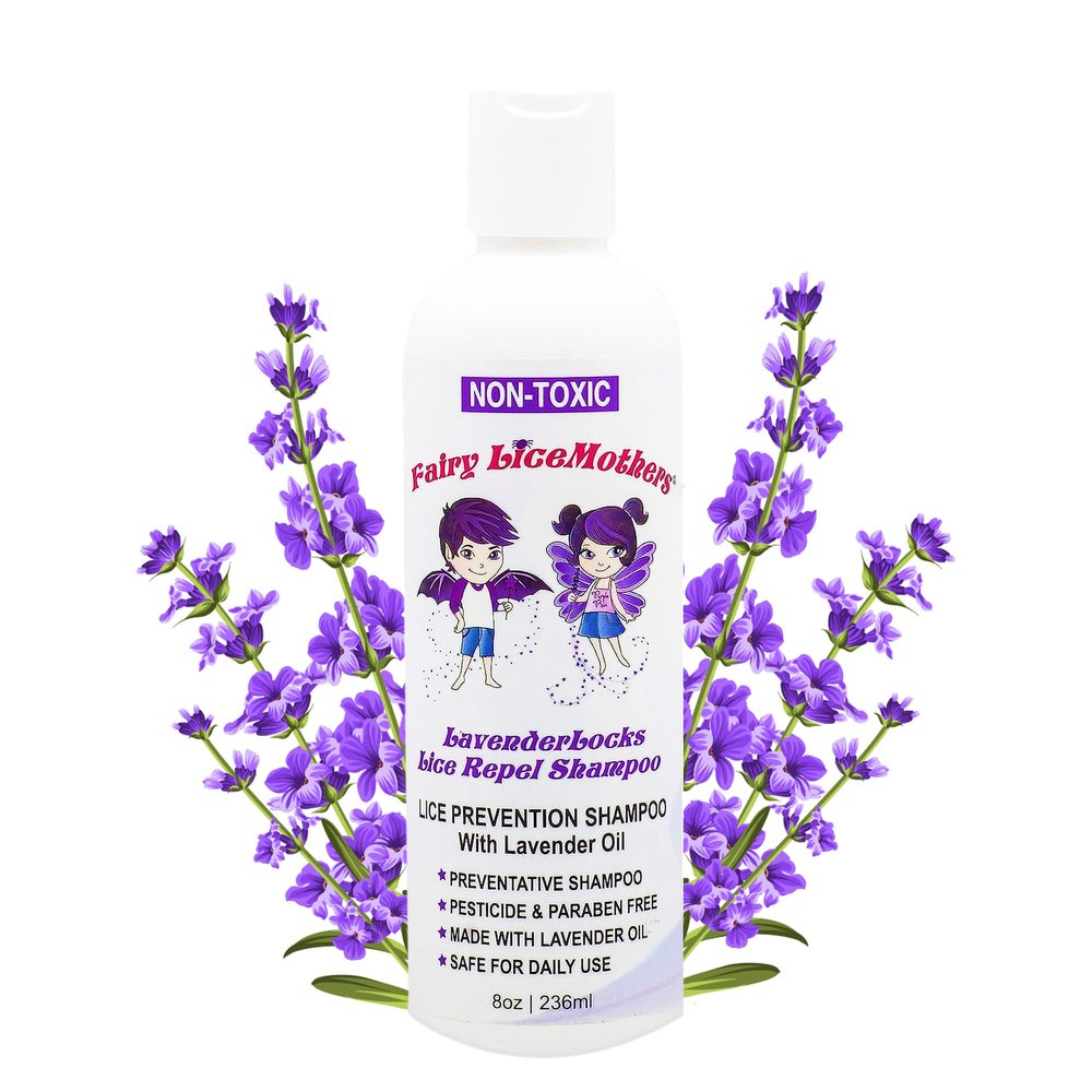 Fairy LiceMothers LavenderLocks for Lice Prevention Shampoo, 8 fluid ounces - Gentle, Pesticide Free, Suitable for All Hair Types, Aromatherapy, Scented