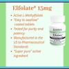 ELFOLATE 15mg L-Methylfolate Methyl Folate Methylfolate Medical Food Supplement Professional Strength Active Pure Potent 30 Tablets view 3