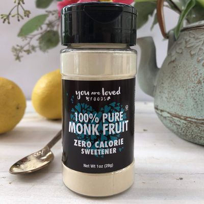 100% Pure Monk Fruit Zero Calorie Sweetener from You Are Loved Foods Natural Sugar Substitute Zero Calories Zero Carbs Keto Friendly Paleo Certified 2 oz Twin Pack