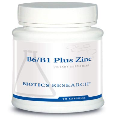 Biotics Research B6 B1 Plus Zinc Supplies Active Forms of B Vitamins, 5mg of Highly bioavailable Form of zinc, Aids in Activity of Over 300 Different zinc Dependent enzymes 90 Capsules