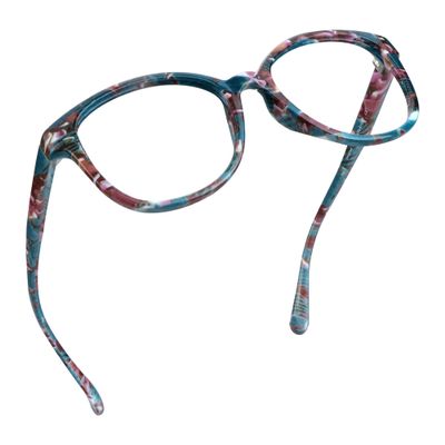 LifeArt Blue Light Blocking Glasses, Anti Eyestrain, Computer Reading Glasses, Gaming Glasses, TV Glasses for Women Men, Anti Glare (Floral, No Magnification)