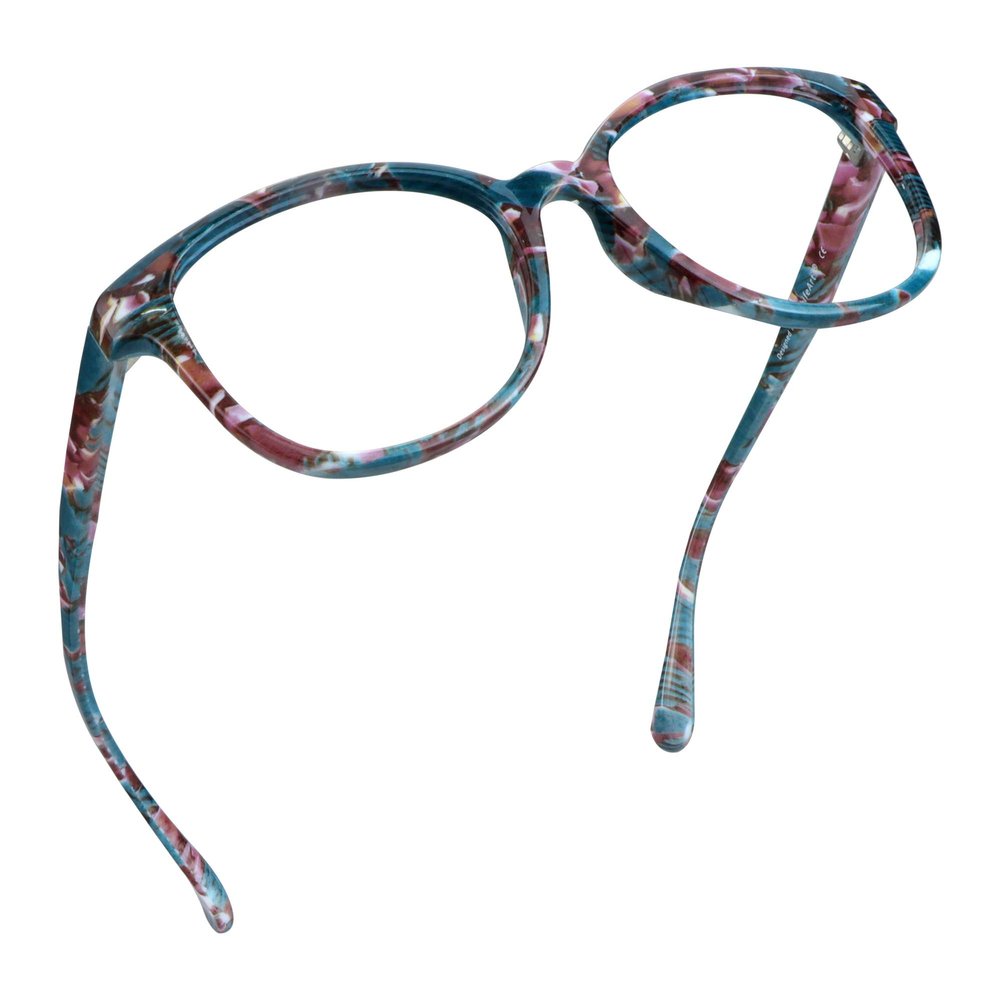 LifeArt Blue Light Blocking Glasses, Anti Eyestrain, Computer Reading Glasses, Gaming Glasses, TV Glasses for Women Men, Anti Glare (Floral, No Magnification)