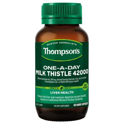 Thompsons Milk Thistle 42,000 Helps Liver Function 60 Capsules